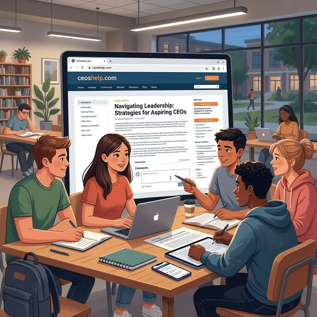Students writing comments on ceoshelp.com article
